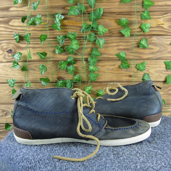 UGG Men 9.5 Blue Leather Chukka Boots Casual Lace Up Comfort Everyday Style - Picture 5 of 8